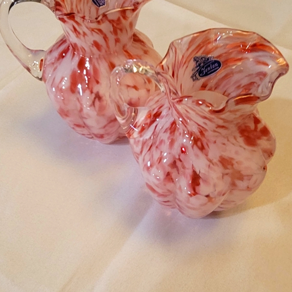 Fenton pair of creamer pitchers